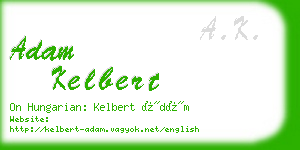 adam kelbert business card